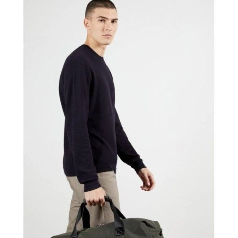 Ted Baker Textured Staylay Waffle Knit Sweater 2XL Navy Blue